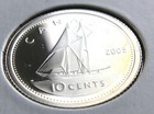 2005 Proof Canada 10 Cents Dime Uncirculated Silver Elizabeth Ii Coin Ten P099