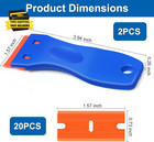 Plastic Razor Blade Scraper Tool  2 Pcs Razor Scraper With 20 Pcs Plastic Blades