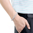 925 Sterling Silver Hip Hop Bracelet 10mm 8 Inch Men s Fashion Jewelry Yb02