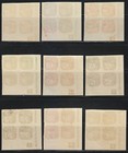 Bohemia   Moravia 1939 Mnh Mi 42-50 Sc P1-p9 Blocks With Plate Numbers  Rare   