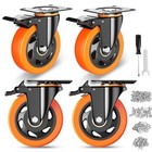 4 Inch Caster Wheels  Casters Set Of 4  Heavy Duty Casters With Brake 2200 Lbs N