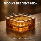 Crystal Glass Ashtray For Cigarettes   Cigars  Vintage Square Design For Home   