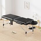 Massage Table Portable 2-fold Lash Bed Esthetician Spa Facial Bed With Side Pock