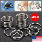 10pack Stainless Steel Metal Flat Key Rings Keyring Keychain Split Ring Hoop Usa