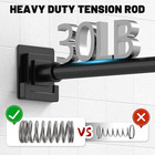 Matte Black Shower Curtain Rod 31-79 Inches With Holders  Stainless Steel Shower