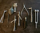 Antique Medical Surgical Tools Lot Of 9 Autopsy Doctor Oddity Curio Display