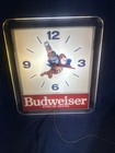 Awesome Budweiser Beer Bud Man Light Up Clock King Of Beers 17    X 19   