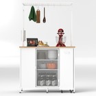 Kitchen Island With Storage Space  Breakfast Bar With Folding Flip-up Panel