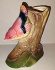 Vintage  royal Copley  Bird On A Branch  Glass Ceramic Planter