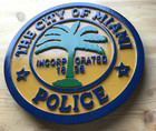 Police City Of Miami 3d Wood Routed Patch Sign Plaque Custom