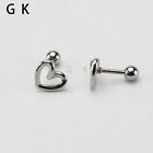 2pcs Stainless Steel Fashion Heart Love Earrings Stud Piercing Men Women