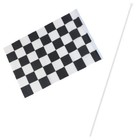 Two  2  Checkered Black   White Cloth Racing Flags