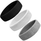 3   Sweatband Head Band Terry Cotton Sweat Headband Gym Workout Sports Sweatbands