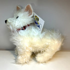 Fao Schwarz Plush Standing Dog 13  White Yorkie Cozy Stuffed Animal Aspca