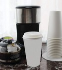  100 Se t Togo Disposable White Paper Coffee Cups With Lids hot Beverages Coffee