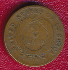 1868 Two Cent Piece   nicely Circulated   Free Shipping 