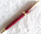 Good Parker Sonnet Series Ballpoint Pen Red Gold Clip Fine Nib Blue Ink Refill