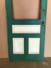 1 Antique Vintage Exterior 32x78 Green Single Pane Glass Door Old 729-23b