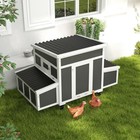 Pawhut Wooden Chicken Coop With Nesting Box For 6 Chickens  Dark Gray