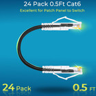 Patch Cables Cat6  Cat6a 0 5ft Slim  Cat6a Ethernet Patch Cable 10g