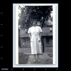 Old Vintage Photo Solo Woman On Sidewalk Antique Photograph B w Snapshot Picture