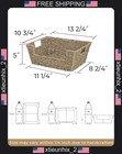 Seagrass Wicker Storage Baskets 2 Pack For Pantry   Kitchen Organization