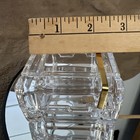 Vintage Glass Cut Jewelry Trinket Box With Gold Bow On Top  Made In Italy
