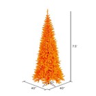 Pemberly Row 90  Plastic Fir Slim Unlit Artificial Christmas Tree In Orange