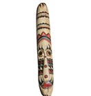 Wooden Mask Hand Carved Primitive Indonesian Solid Wood Hand Painted 38 x6    Vtg