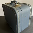 Vintage American Tourister Train Case Makeup Travel Hard Shell Blue