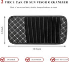 2 Pcs Car Cd Visor Storage Cases Large Capacity Auto Sun Visor Dvd Holder