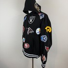 Ultra Game Nfl Mens Fleece Hoodie Small Black Allover Team Logo Pullover