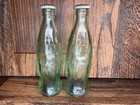 Green Glass Coca-cola Bottle Salt   Pepper Shaker Set Vintage Collectible
