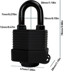 Heavy Duty Weather-resistant Padlock With Chain  Anti-theft Advanced Hardened   