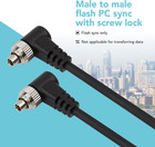 Male To Male M-m Flash Pc Sync Cable Cord 12-inch Coiled Cord With Screw Lock Co