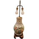 Chinese Antique Famile Rose Porcelain Vase Lamp Late Qing Early Republic Period