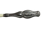 Antique Victorian Repousse Sterling Silver Bone Toothbrush Boars Hair Bristles