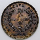 1891-h British North Borneo Half Cent Xf I965