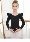 Arshiner Girls Ruffle Sleeve Ballet Dress Tutu Skirted Leotard Black Sz 8-9 Blk