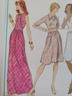 Vogue 1029 Dress Gown Sewing Pattern Ladies 10 Uc Vtg Wide Fitted Waist Basic
