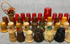 Vtg Lot Of 51 Travel State City Landmarks Souvenir Wooden Hand Painted Thimbles