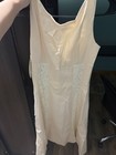 70s Vintage Ivory Satin Slip With Lace Side Panels Sleeveless Lingerie Nightgown