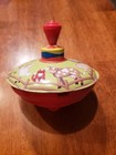 Vintage Childrens Lbz Spinning Tin Toy Top Farm Animals Pre-owned Works No Rust 