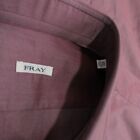 Fray Nwt Sport Shirt Size Vii 3xl In Solid Tonal Burgundy Light Flannel Cotton 