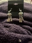 Silver Teardrop Dangle Drop Earrings Glass Clear Beads Hook Metal Lobe