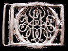 Ij23171 Cool 1970s    victorian Style Intertwined Line Art    Silvertone Buckle