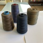 4 Vintage Antique Spools Of Thread Dark Blue Medium Blue Brown And Tan