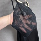 Vintage Vanity Fair Slip 34 Black Satin Lace Sheer Pinup Coquette 50s 60s 