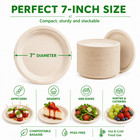 125 250500 1000pcs 7 Inch Compostable Disposable Bagasse Round Party Plates