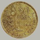 1952 France - 20 Francs Coin  Aluminum - Bronze World Coin - Km  917 1      